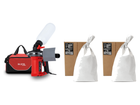 BLSTR sander with storage bag and two 10 kg grit packs