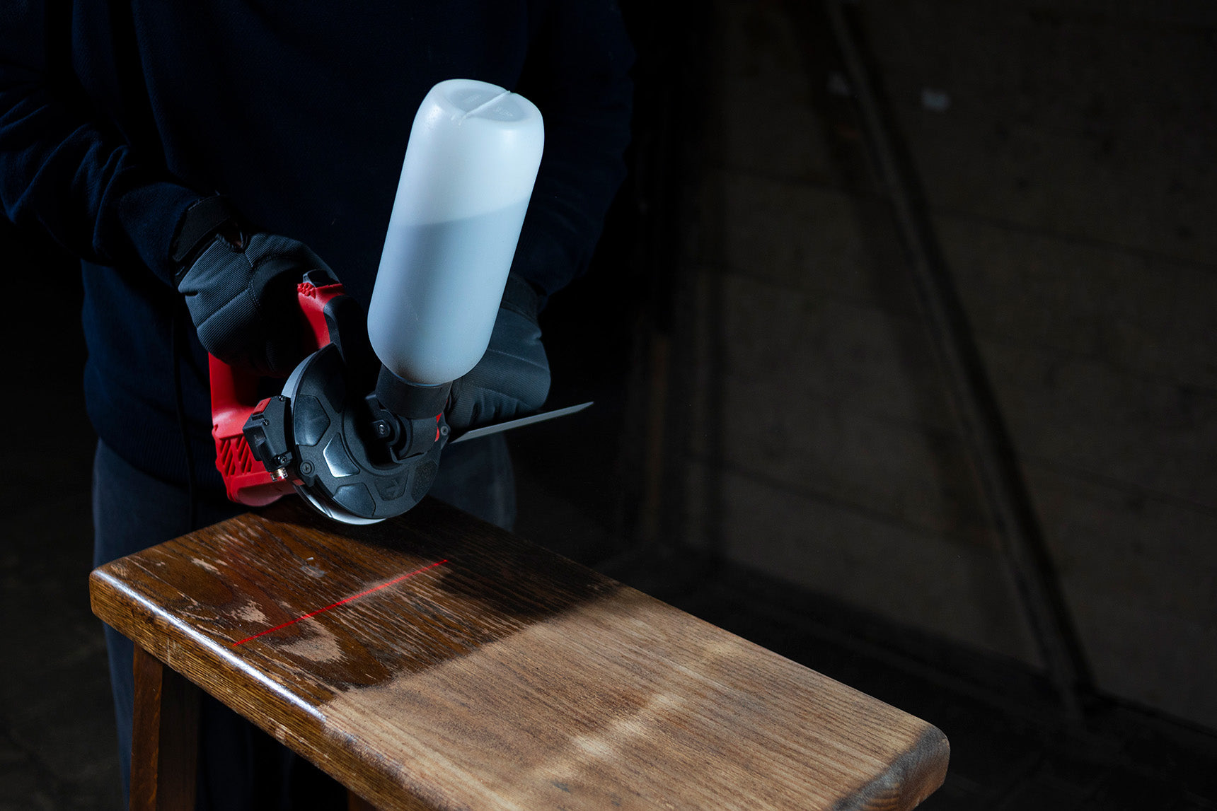 BLSTR sander in use
